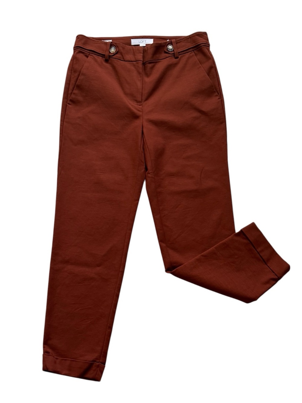 LOFT Like New Rust Cuffed The Riviera Slim Pants